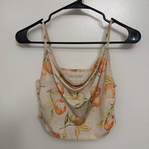 Urban Outfitters Cropped Orange Vine Spaghetti Strap Top - size M